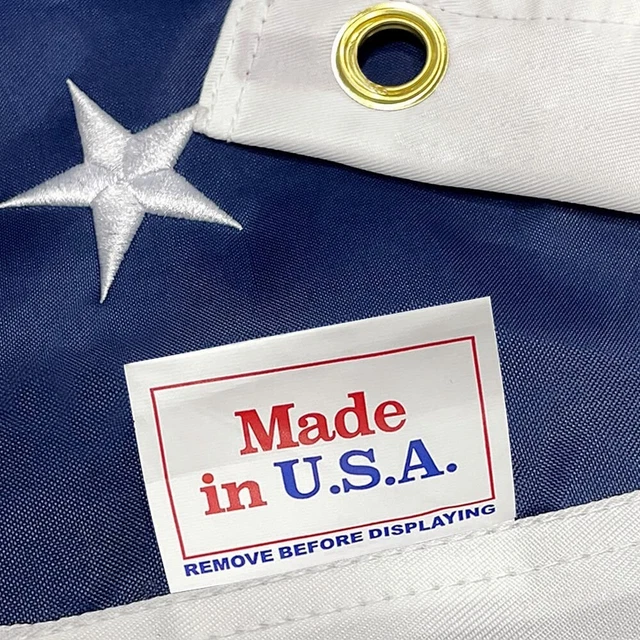 American Flag 2x3ft Embroidered Stars 380D Nylon Fabric,Made in USA