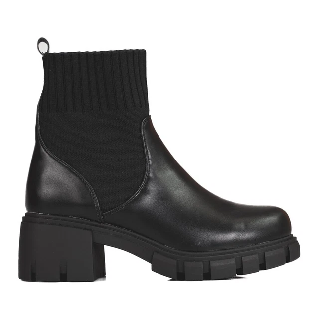 Bottines noires pour femme avec tige souple Shelovet le noir