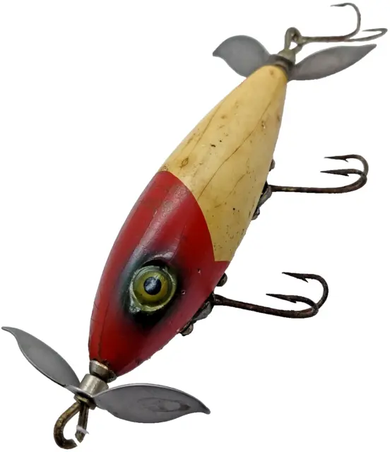 VTG Antique Wooden spinbait Lure, South Bend spin-a-diddee or nip-a-diddee.  dog