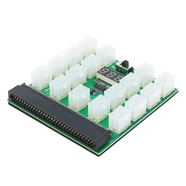 17 x 6pin Power Supply Breakout Board 12V Converter Adapter Plate for Mining