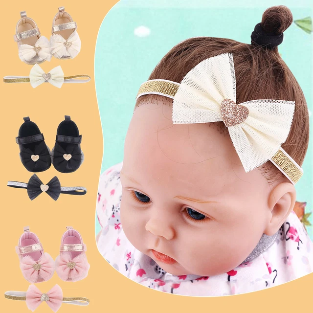 Scarpe scintillanti fascia principessa bambine fiori neonata 3