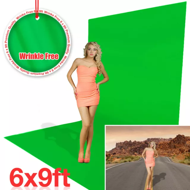 Green Backdrop Screen Photo Video Photography Background Washable 6 x 9ft