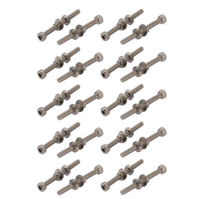 20pz M2.5x25mm acciaio inox 304 zigrinate Viti ad esagono interno con Dado