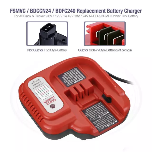 Chargeur de batterie rapide pour Black et Decker HPB24 HPB96 HPB18 HPB18-OPE