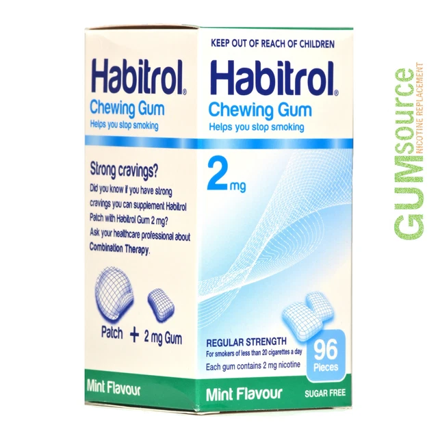 Habitrol 2mg MINT  4 boxes 384 pieces Nicotine Quit Smoking Gum