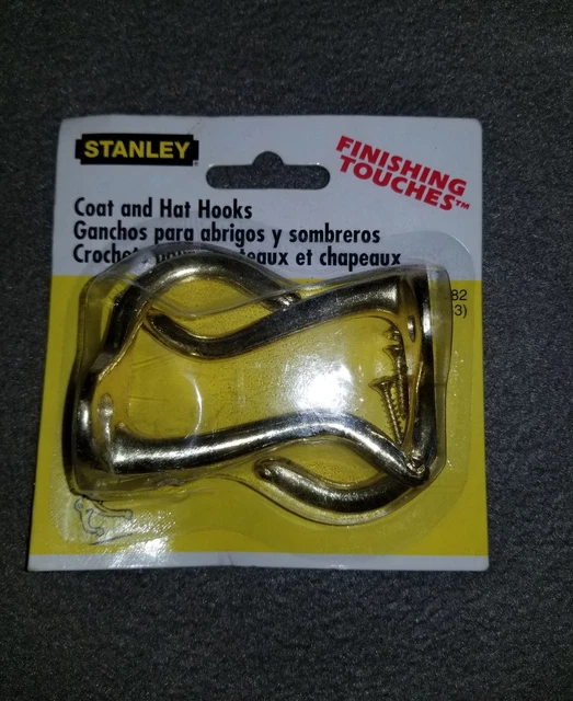 Stanley Hardware CD7082 (2) Coat & Hat Hook in bright brass finish Coated.