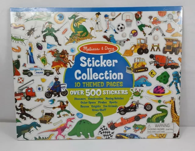 NEW~ Melissa and Doug Sticker Collection Over 500 Stickers 10 Themed Pages