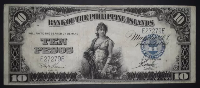 Philippines 10 Pesos 1933 P-23