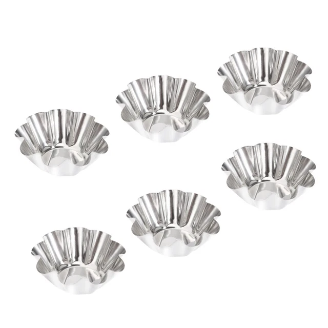 6 pezzi stampo per crisantemo in acciaio inox stampo per torta all'uovo torta e torta tazza da forno di nuovo