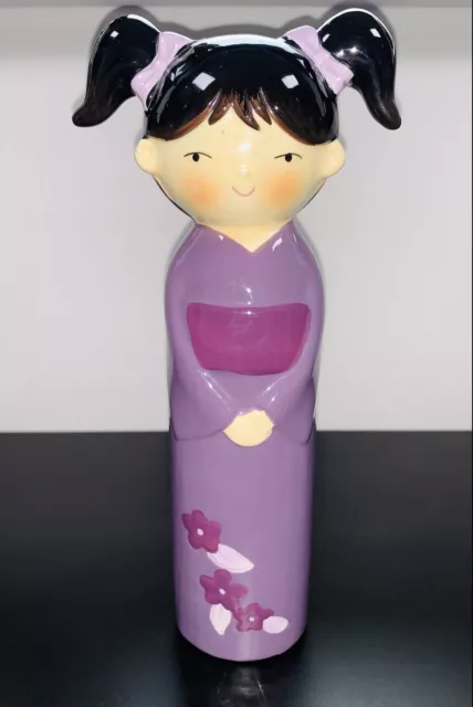 Hand Painted Kokeshi Doll Japanese Lady Porcelain Figure
