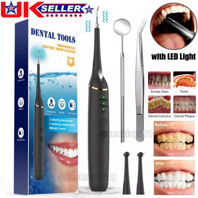 Ultrasonic Dental Calculus Remover Tartar & Stains Teeth Whitening Cleaning Kit