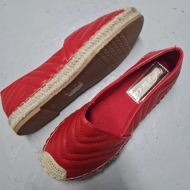 Scarpe Da Donna Rosse Slip On Flat Espadrillas Ballerine Depumps Mocassini