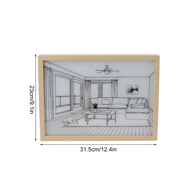 Illuminated Lighted Wall Art 3 Colours LED Illuminated Wall Art Adjustable
