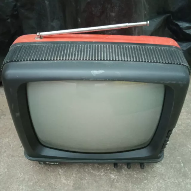 Raro Televisore TV vecchia vintage Philips Televisione Design modernariato b/n