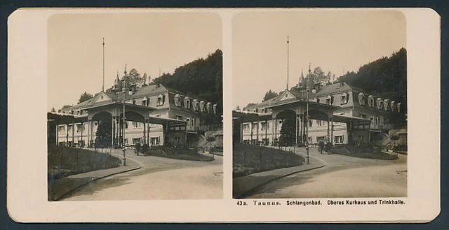 Stereo-Fotografie Fotograf unbekannt, Ansicht Schlangenbad / Taunus, Trinkhalle