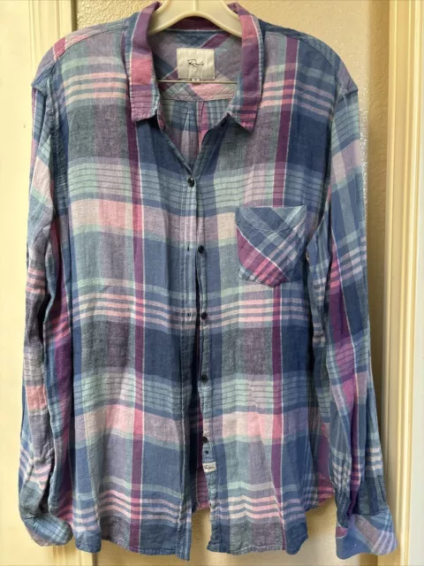 Rails XL Blue Plaid Shirt