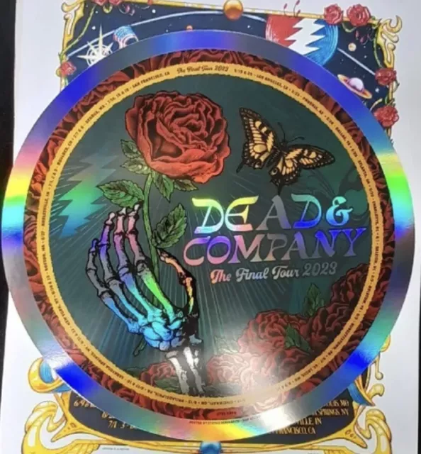 2023 THE FINAL Tour Dead & Co Company Round Foil Poster Serigraph