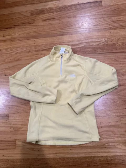 The North Face Womens Jacket XS Yellow Fleece Quarter Zip Pullover Sweater