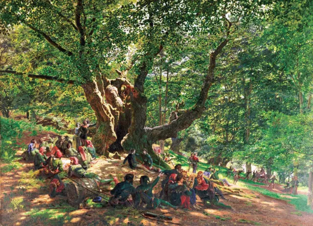 Edmund Warren George "Robin Hood, His Merry Men In Sherwood Forest" english oak