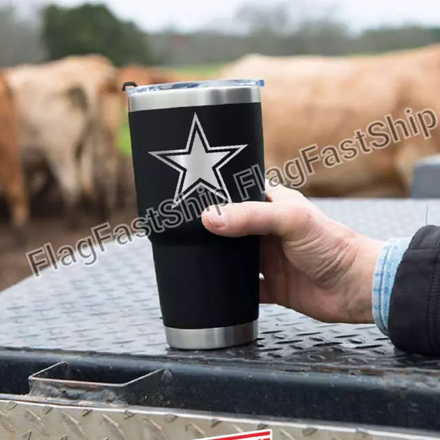 Dallas Cowboys 30 oz Stainless Steel Black Double Wall Travel Tumbler MUG