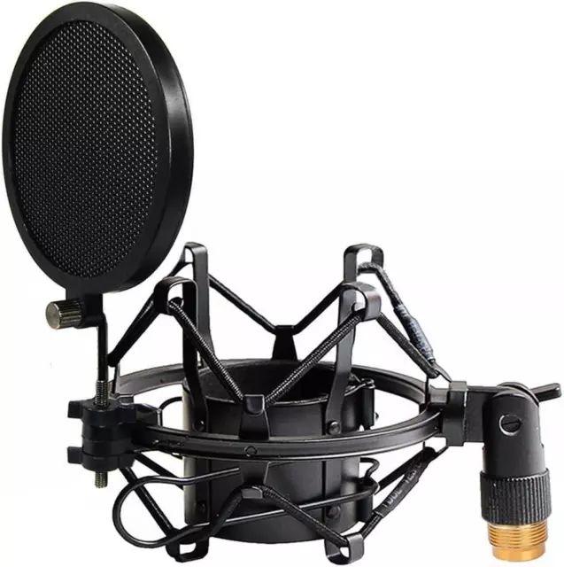 Universal 47-53mm Microphone Shock Mount with Metal Screw Adapter