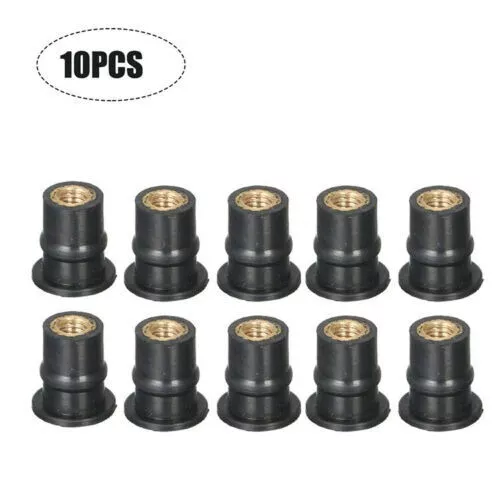 10pcs Metric Motorcycle Windshield Rubber Nut Bolt Kit Secure Installation