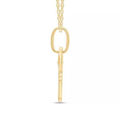 Small Key Charm Pendant 10K Solid Yellow Gold With 18" Chain 3