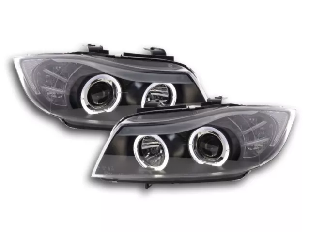 2 Feux Phare Avant Angel Eyes Led Ccfl Blanc Bmw Serie 3 E90 E91 Phase 1