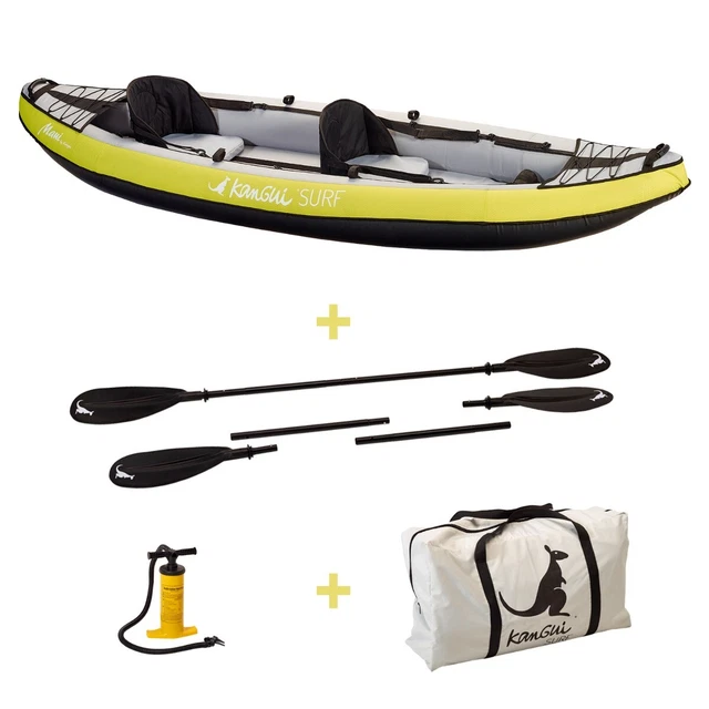 Canoë Kayak gonflable MAUI 1 à 2 places + pagaie + sac transport + pompe double