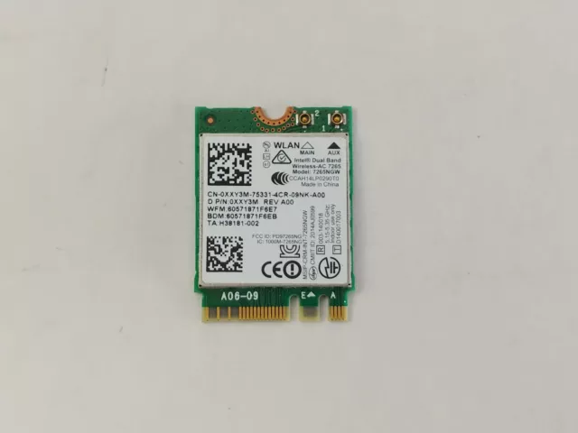 Dell XXY3M Wireless-AC 7265 802.11ac M.2 Wireless Card + Bluetooth