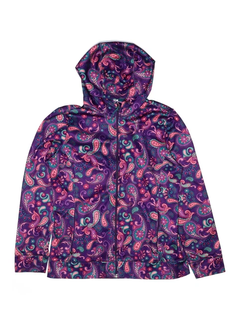 REI Girls Purple Zip Up Hoodie 18