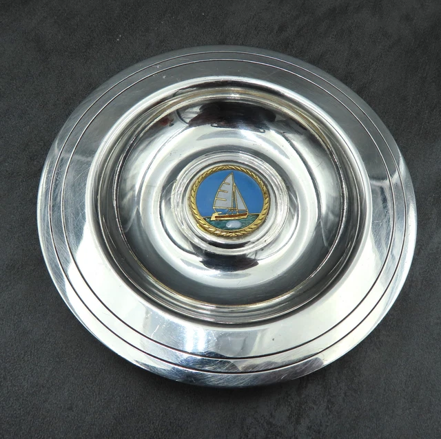 Silver Plated Trinket Dish Catchall Sailing Boat Ship Yachting Nautical Decor