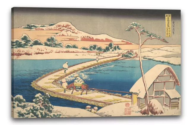 Kunstdruck Katsushika Hokusai - Alte Ansicht der Bootsbrücke bei Sano in der Pr