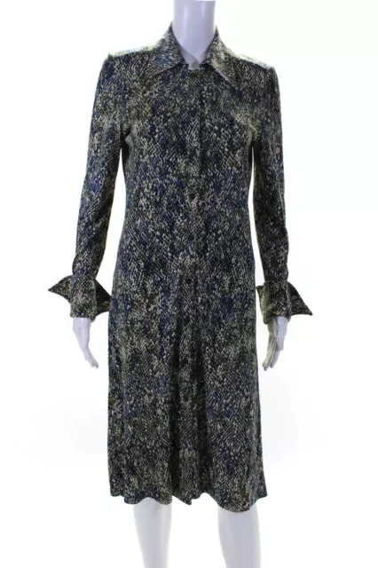 Diane Von Furstenberg Womens Silk Snakeskin Print Dress Multi Colored Size 10
