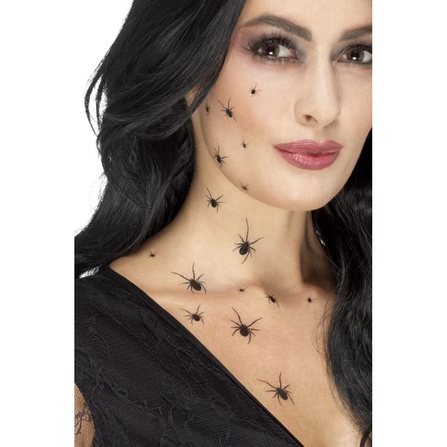 Decalcomanie Ragno Halloween Tatuaggio Adesivo Ragni Adesivo Tatuaggi Nero