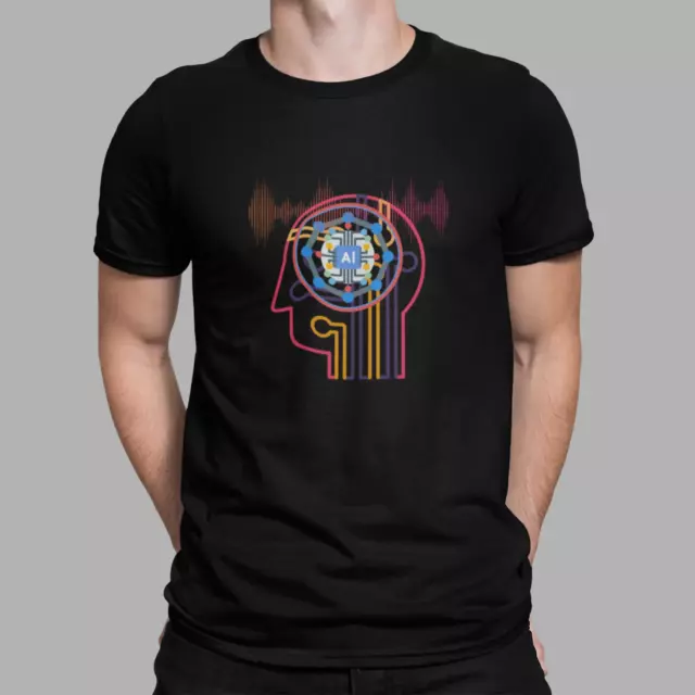 Artificial Intelligence T-shirt, Printed AI Tee, Techno Gift For Him, AI Shir...