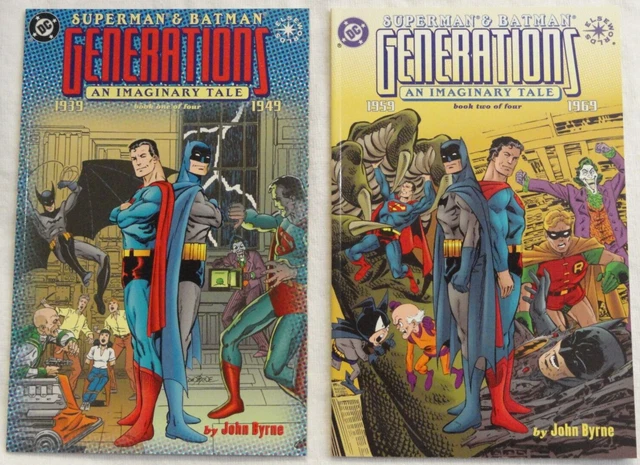 Dc Superman Batman Generations 2 Book Graphic Novel Lot # 1 & 2 John Byrne Vf/Nm