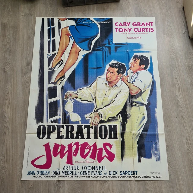 Authentique Affiche De Cinema  115 X 155 Cms Opération Jupons Gary Grant