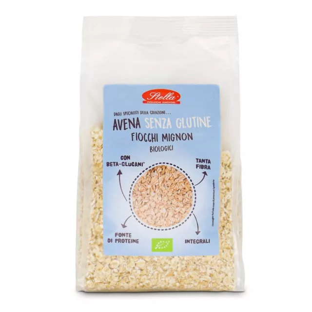 Stella Fiocchi di Avena Mignon Integrali BIO Senza Glutine - 6 confezioni da 400