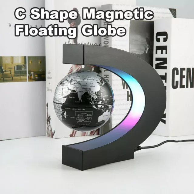 C Shape LED World Map Decoration Magnetic Levitation Floating Globe Light