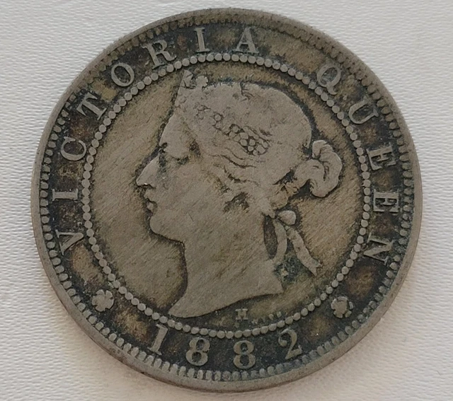 1882 Jamaica ONE Penny VICTORIA QUEEN Circulated Toned FREE SHIP