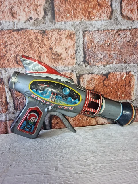 space missile car tin toy jouet tole made in japan Grey