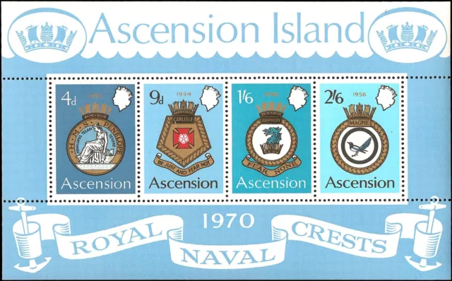 Ascension Island #137a MNH S/S Naval Crests