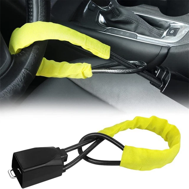 Car Steering Wheel Steel Lock Seat Belt Anti-theft Lock With 2 Keys Anti-theft