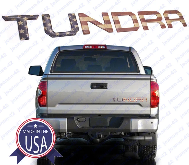 Vintage USA Flag 3D Raised Tailgate Insert Letter for 2014-2020 Toyota Tundra