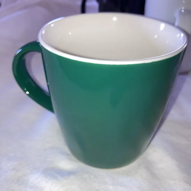 STARBUCKS Coffee Mug Cup LARGE Green Mermaid Siren Logo 12 oz Ceramic NEW 3