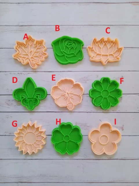 Fiori Set 9 pezzi cookie cutter formina tagliabiscotti cake design o PDZ 8CM