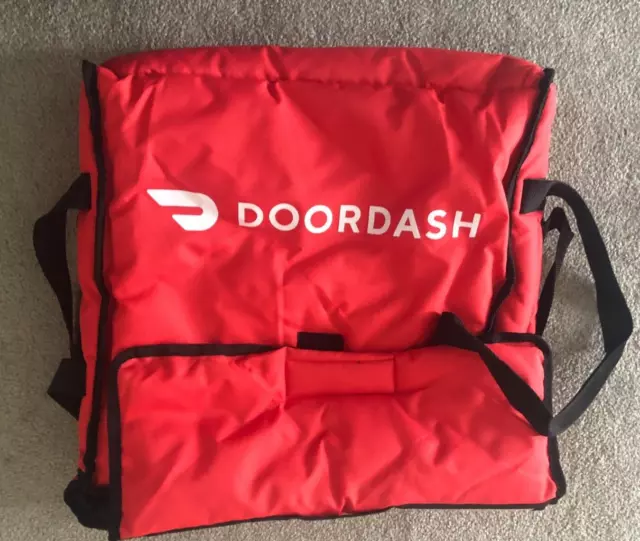 Genuine Red Large DoorDash Pizza/Food Delivery Cushioned Padded Bag w/Handles