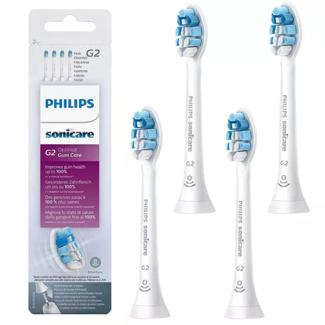 4 X Testine Di Ricambio Per Spazzolino Elettrico Philips Sonicare G2 HX9034