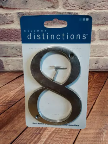 Hillman Distinctions #8 casa de níquel cepillado número 5" dirección de metal